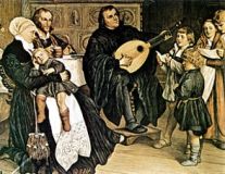 Retrato de Lutero y su familia haciendo música